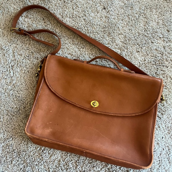Vintage COACH Crossbody Laptop Messenger Bag - Picture 1 of 8